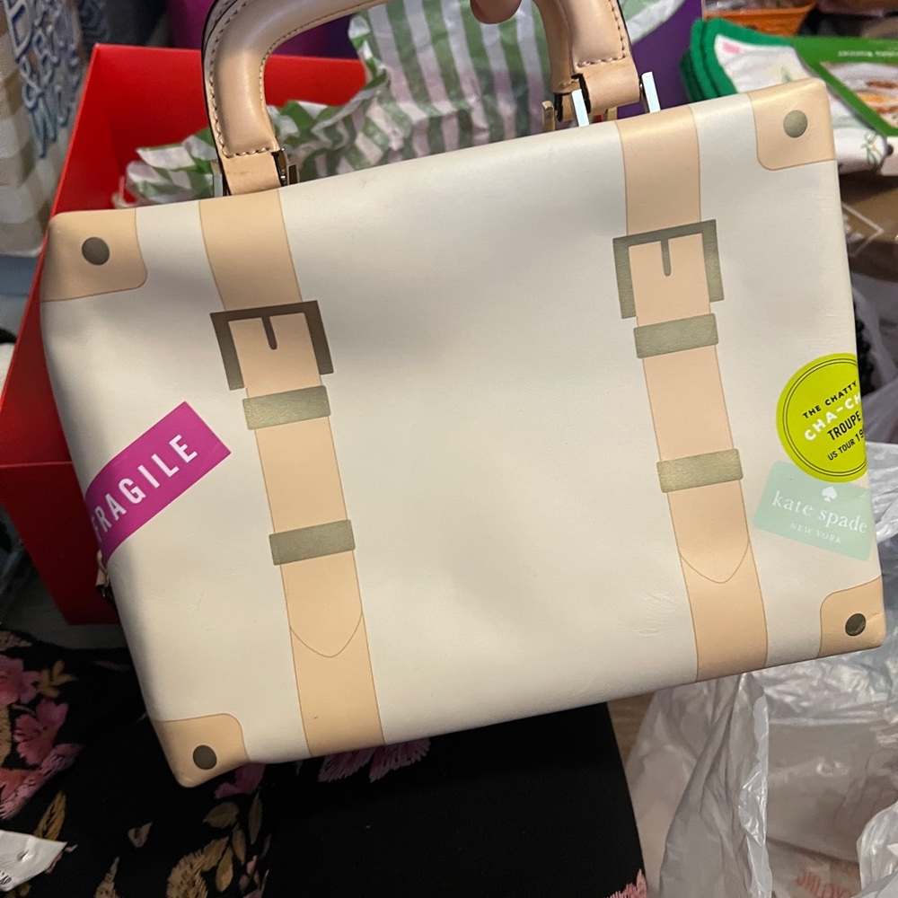 Kate Spade Sandy Hill Circle Travel the World Luggage Trunk Bag Satchel - Picture 2 of 7